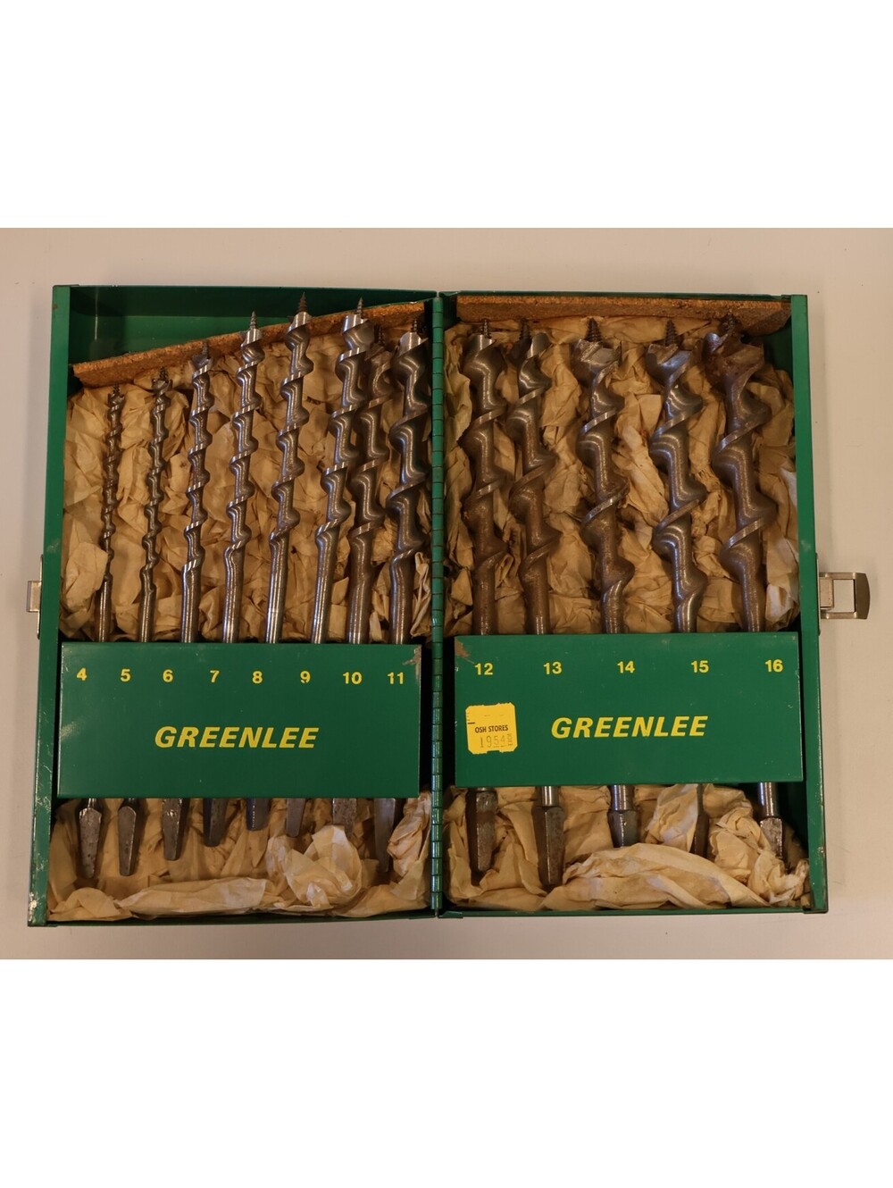 Vintage Greenlee Wood Auger Bit Set Brace Drill Bits Complete 13 piece